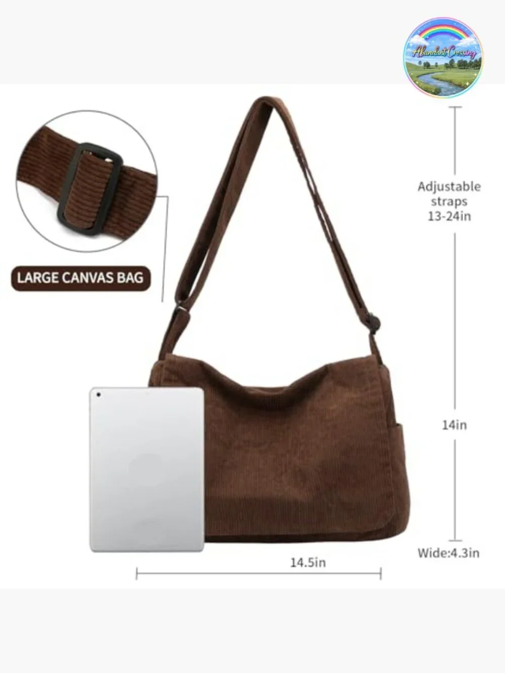 Canvas Messenger Bag Crossbody Shoulder Sling Satchel Vintage for Women Men
